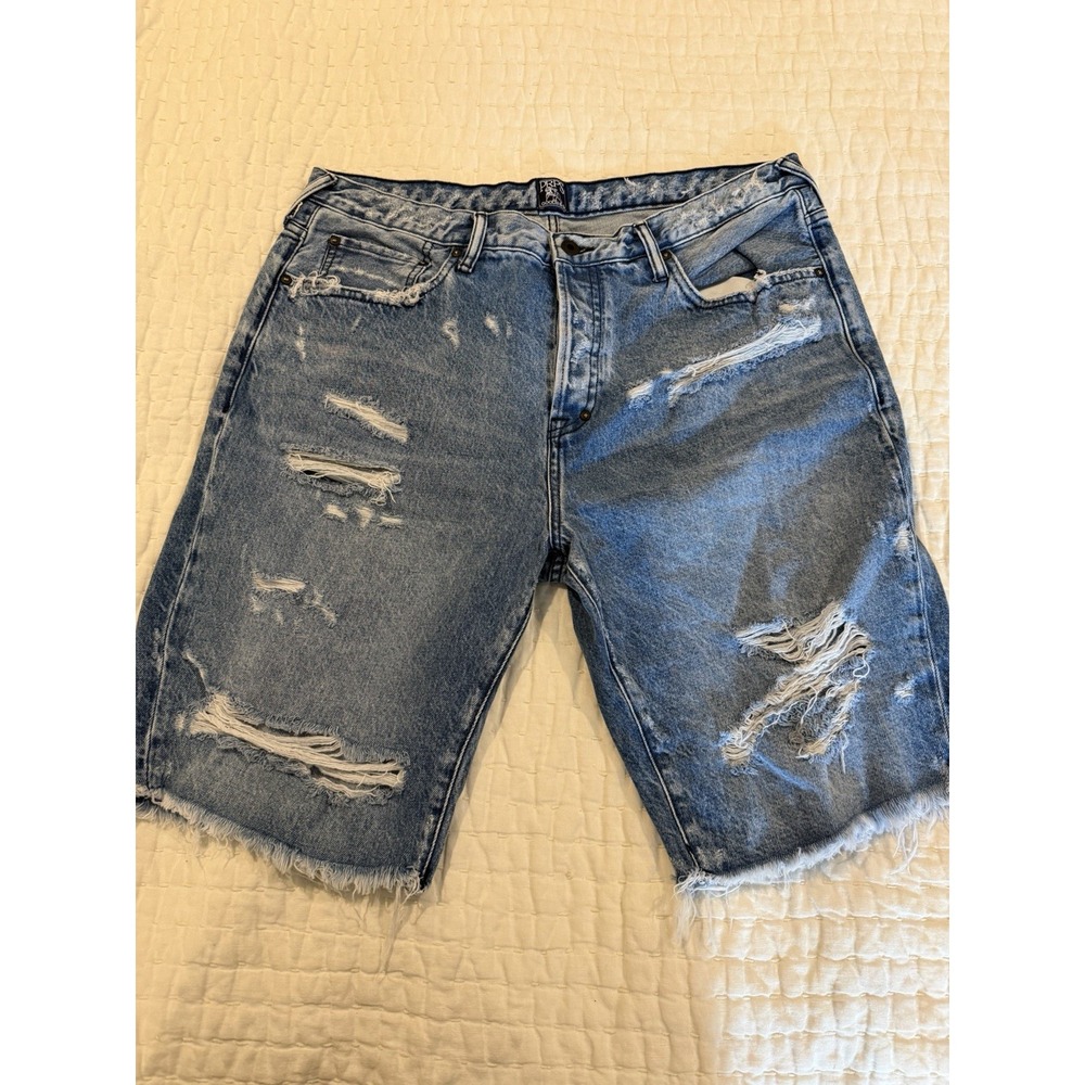 Prps Men's Denim/jean Blue Shorts Distressed Size 36